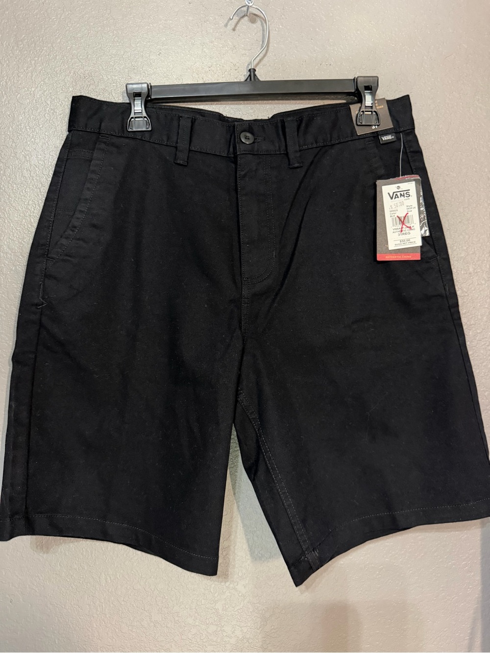 Vans Black Flat Front Men's Shorts